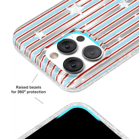 Stars & Stripes Glitter iPhone Case