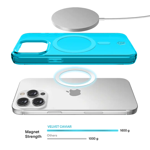 Neon Blue Clear iPhone Case
