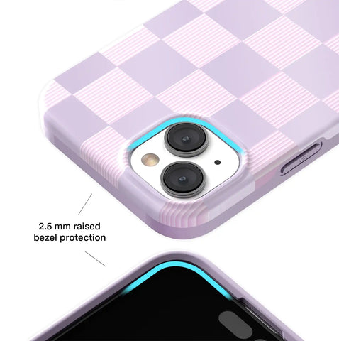 Lilac Vibe Checkered iPhone Case