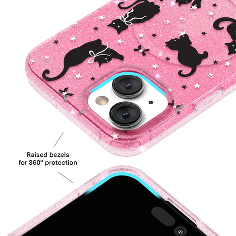 Lucky Kittens Glitter iPhone Case