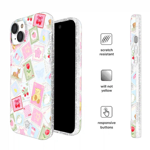 Spring Whimsy Stamps Glitter iPhone Case