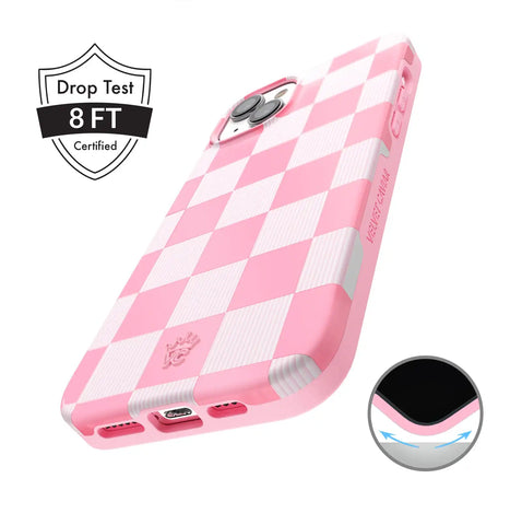 Pink Vibe Checkered iPhone Case