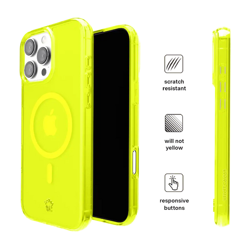 Neon Yellow Clear iPhone Case