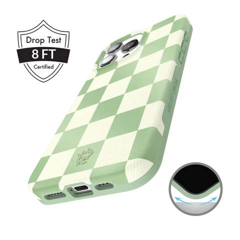 Pistachio Vibe Checkered iPhone Case
