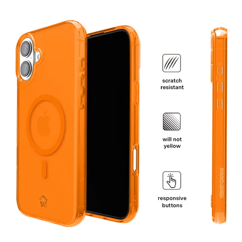 Neon Orange Clear iPhone Case