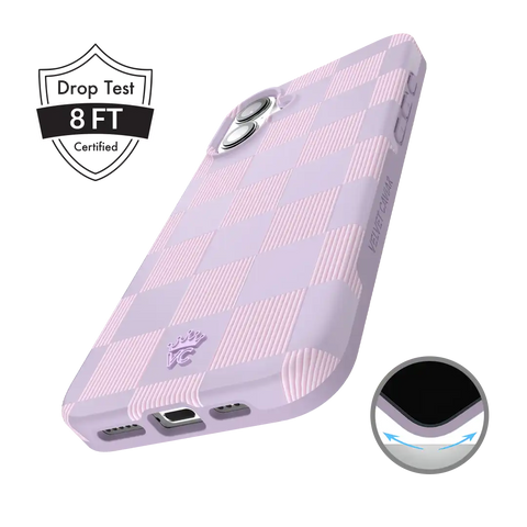 Lilac Vibe Checkered iPhone Case