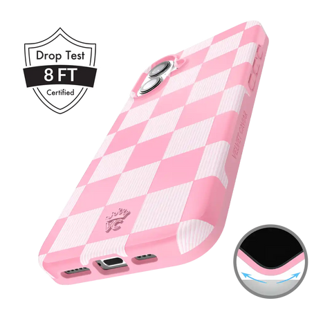 Pink Vibe Checkered iPhone Case