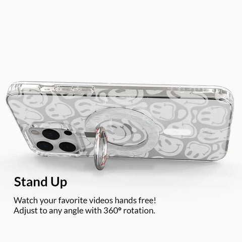 Clear Frosted Smiley MagSafe Grip Ring