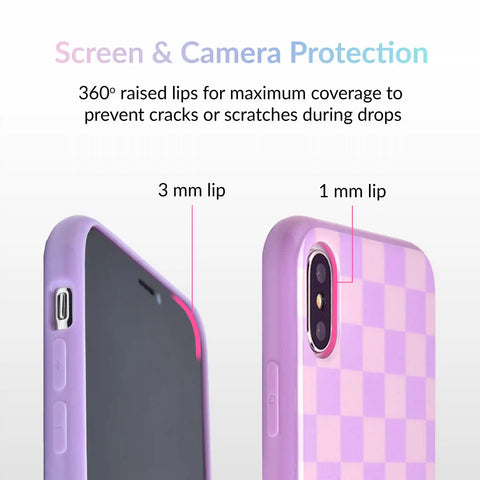 Checkered Lavender Nude iPhone Case
