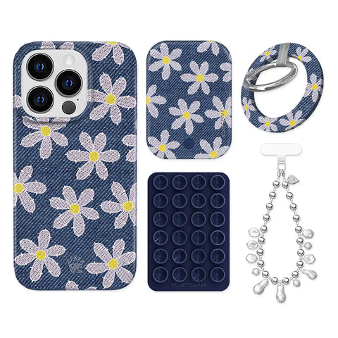 Denim Daisy iPhone Bundle Set - Grip