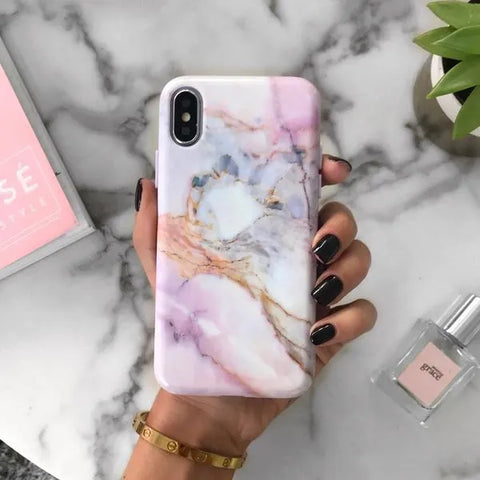 Violet Sky Marble iPhone Case