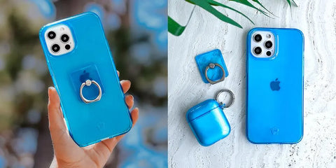 Neon Blue Clear iPhone Case