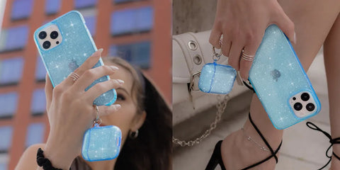 Blue Stardust Glitter iPhone Case