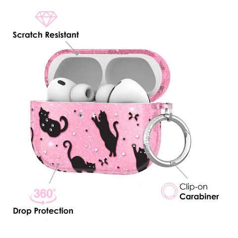 Lucky Kittens Glitter AirPod Case