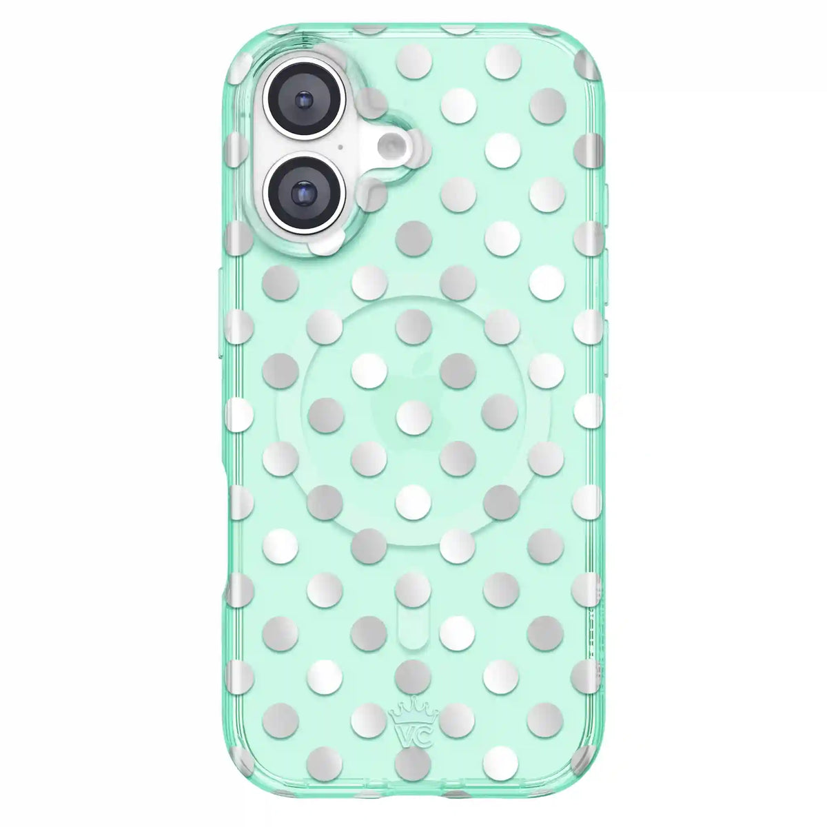 Mint Chrome Polka Dot iPhone Case