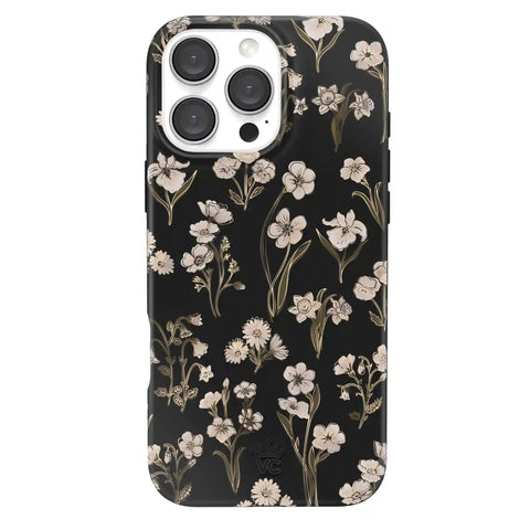 Nightbloom Gold Chrome Floral iPhone Case