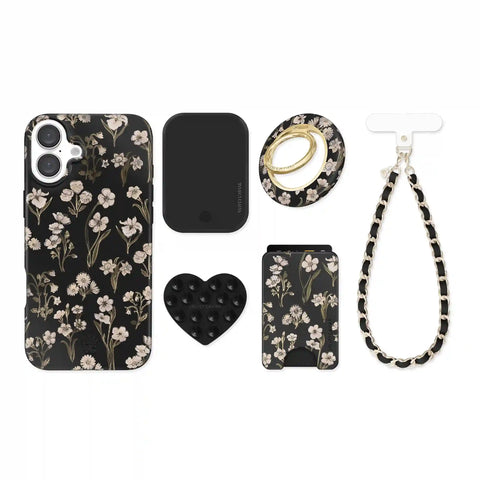 Nightbloom Gold Chrome Floral iPhone Bundle Set
