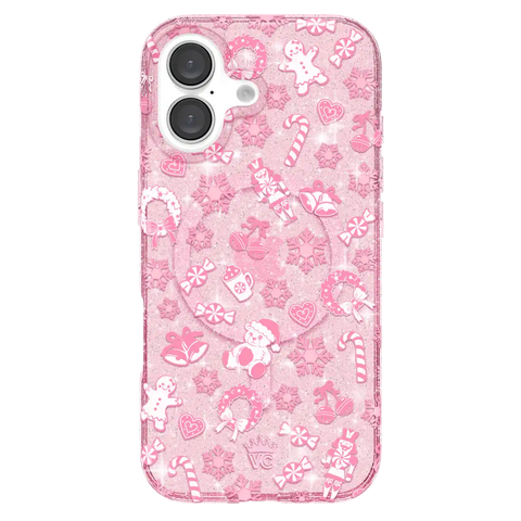 Pink Christmas Glitter iPhone Case
