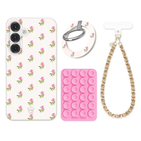 Pink Peony Floral Samsung Bundle Set