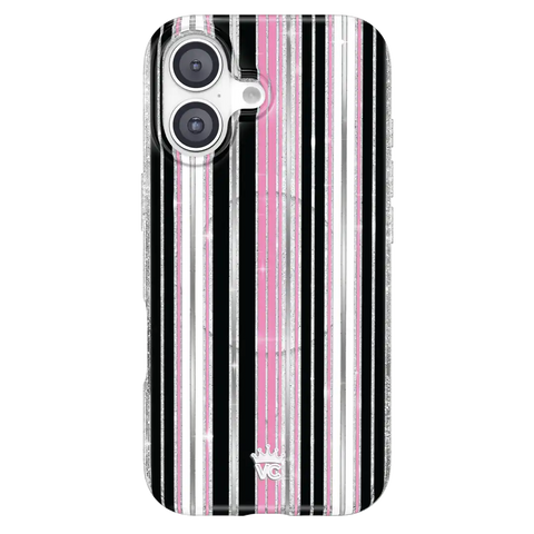 Pretty Punk Stripes Glitter iPhone Case