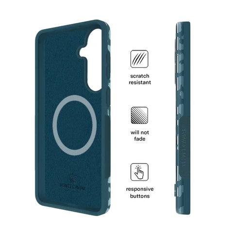 Metallic Navy Leopard Samsung Case