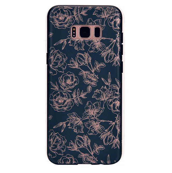 Floral Rose Gold Chrome Samsung Galaxy Case