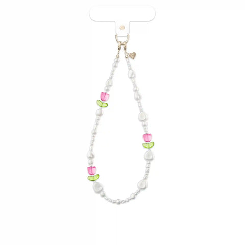 Tulip Pearl Chain Phone Charm