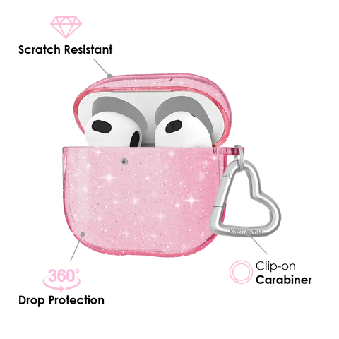 Pink Stardust Glitter AirPod Case