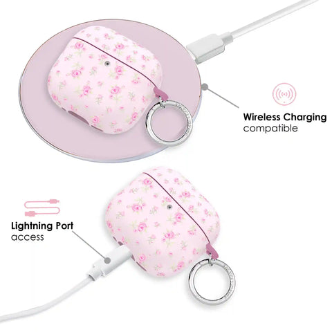 Dainty Pink Floral AirPod Case