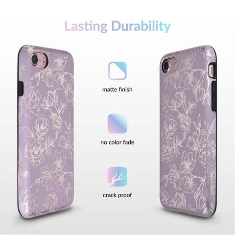 Dusty Rose Chrome Floral iPhone Case