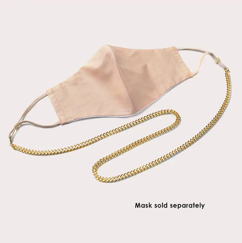 Mask Chain Necklace - 5mm Curb in Gold