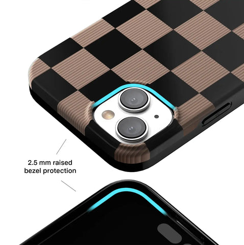 Mocha Vibe Checkered iPhone Case