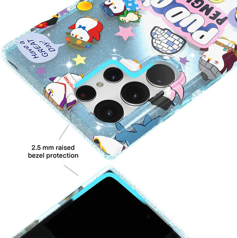 Pudgy Penguins Iceberg Glitter Samsung Case