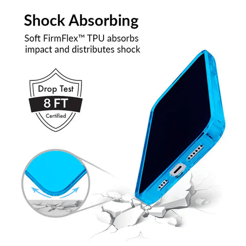 Neon Blue Clear iPhone Case