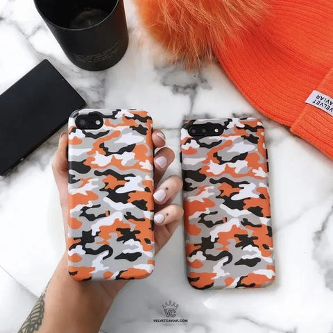 Orange Camo iPhone Case