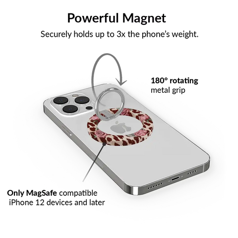 Rosy Leopard MagSafe Grip Ring