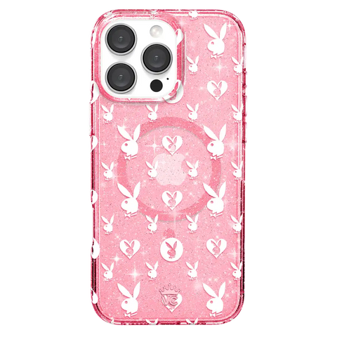 Playboy Pink Bunny Glitter iPhone Case