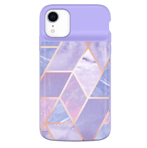 Purple Geometric iPhone Charging Case