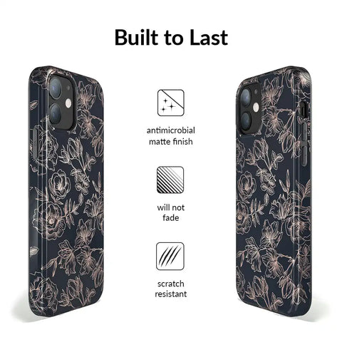 Floral Rose Gold Chrome iPhone Case