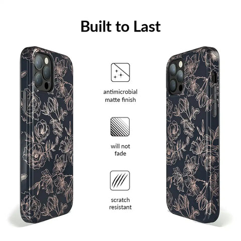 Floral Rose Gold Chrome iPhone Case