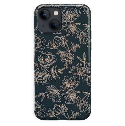 Floral Rose Gold Chrome iPhone Case