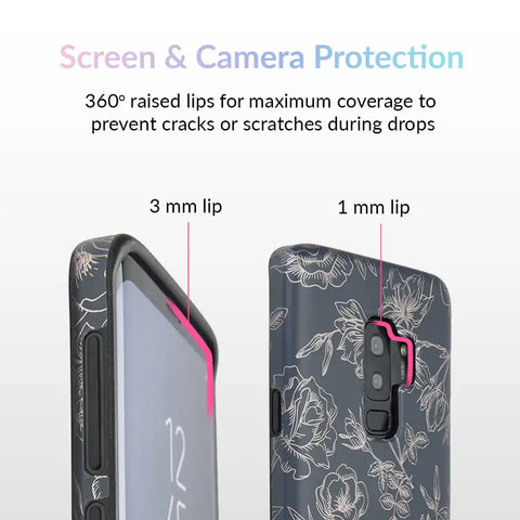 Floral Rose Gold Chrome Samsung Galaxy Case