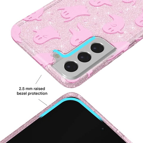 Ghosted Pink Glitter Samsung Case