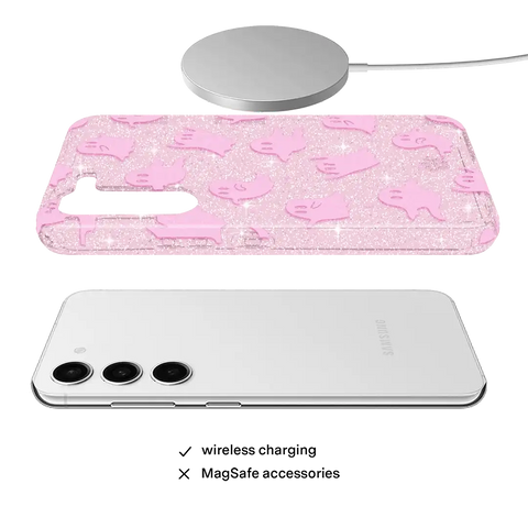 Ghosted Pink Glitter Samsung Case