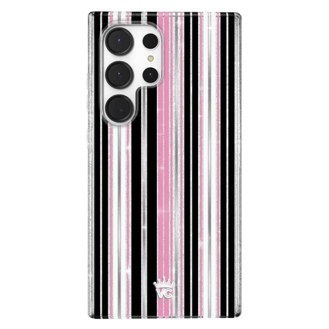 Pretty Punk Stripes Glitter Samsung Case