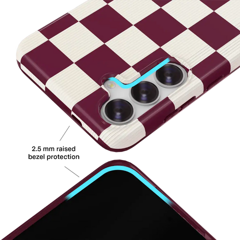 Burgundy Vibe Checker Samsung Case