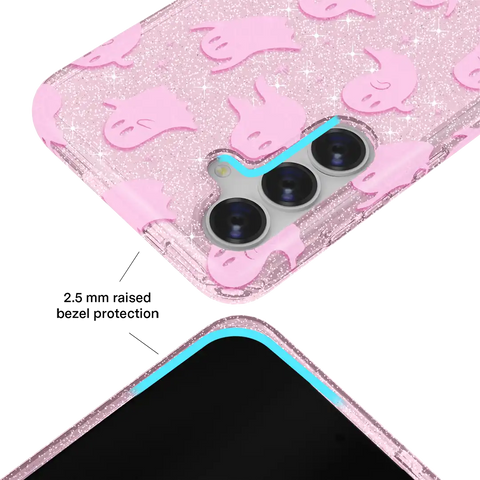 Ghosted Pink Glitter Samsung Case
