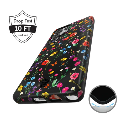 Black Wildflower Samsung Case