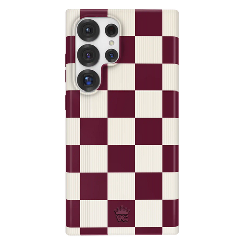 Burgundy Vibe Checker Samsung Case