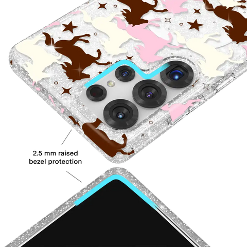 Pink Pony Glitter Samsung Case